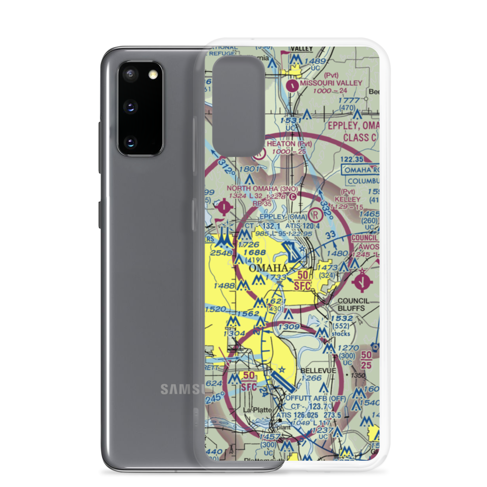 Eppley Airfield (OMA) VFR Sectional Samsung Case Samsung Galaxy S20 model shown