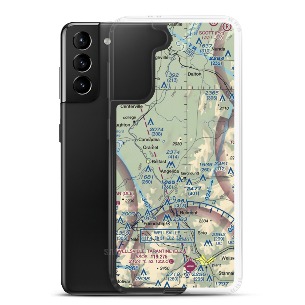 Erb Acres Airport (54NY) VFR Sectional Samsung Case Samsung Galaxy S21 Plus model shown
