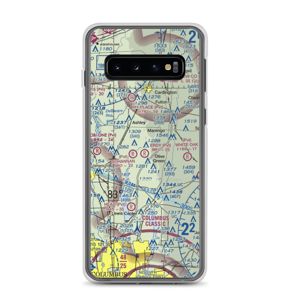 Erdy Farm Airport (1OA8) VFR Sectional Samsung Case Samsung Galaxy S10 model shown