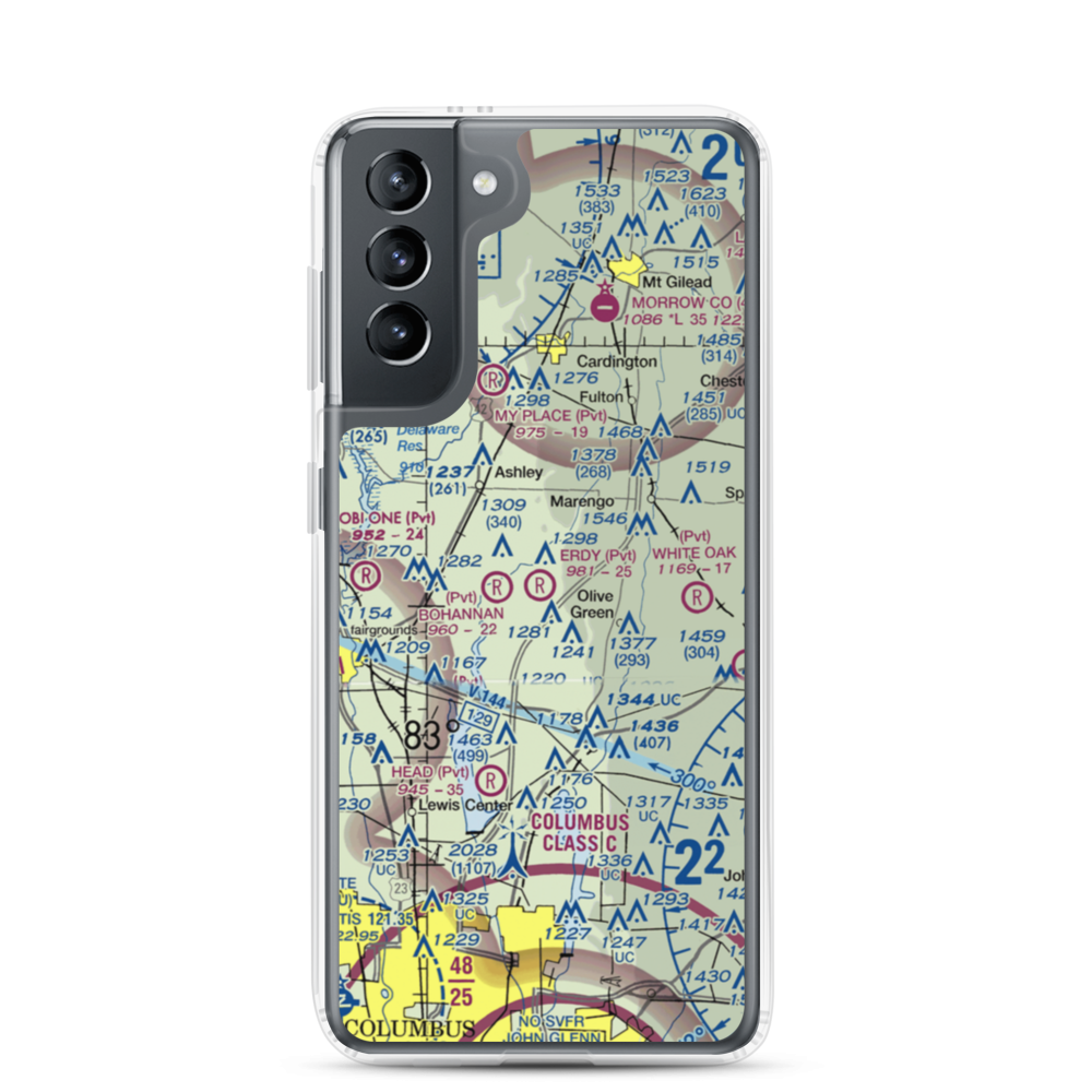 Erdy Farm Airport (1OA8) VFR Sectional Samsung Case Samsung Galaxy S21 model shown