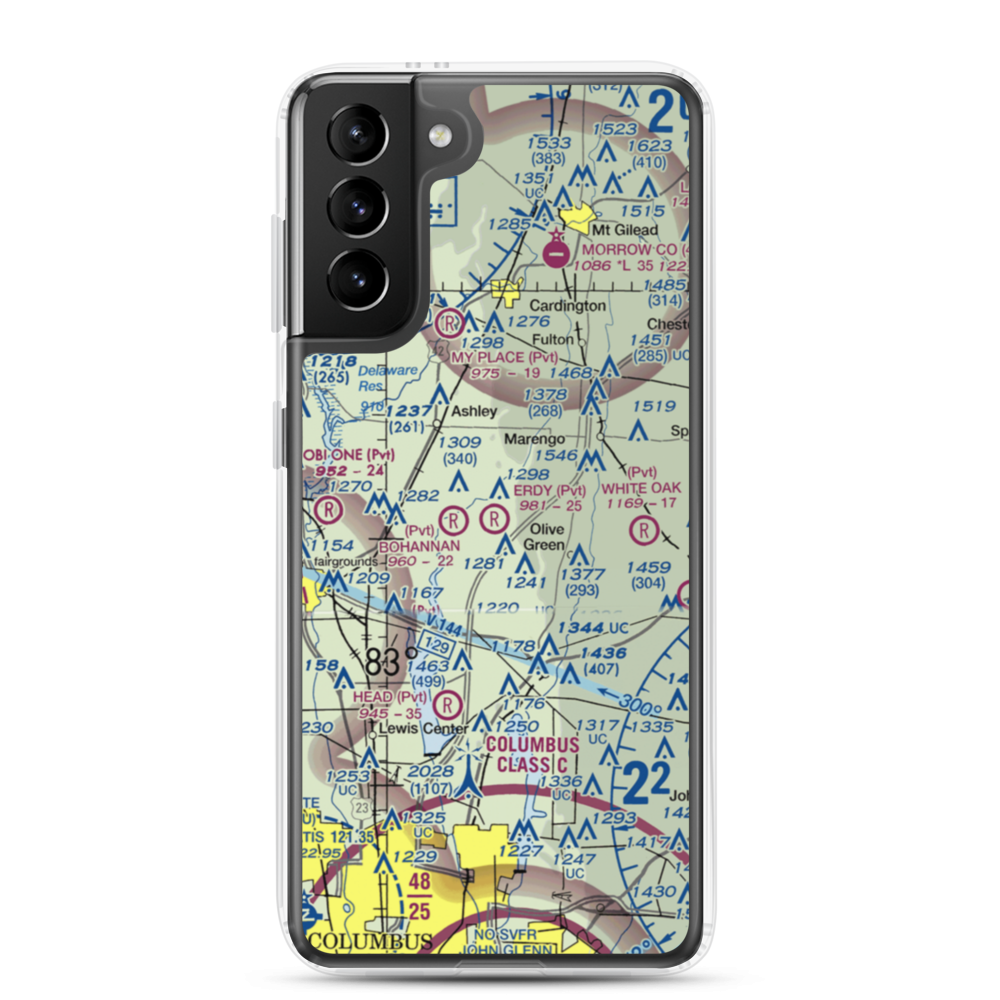 Erdy Farm Airport (1OA8) VFR Sectional Samsung Case Samsung Galaxy S21 Plus model shown