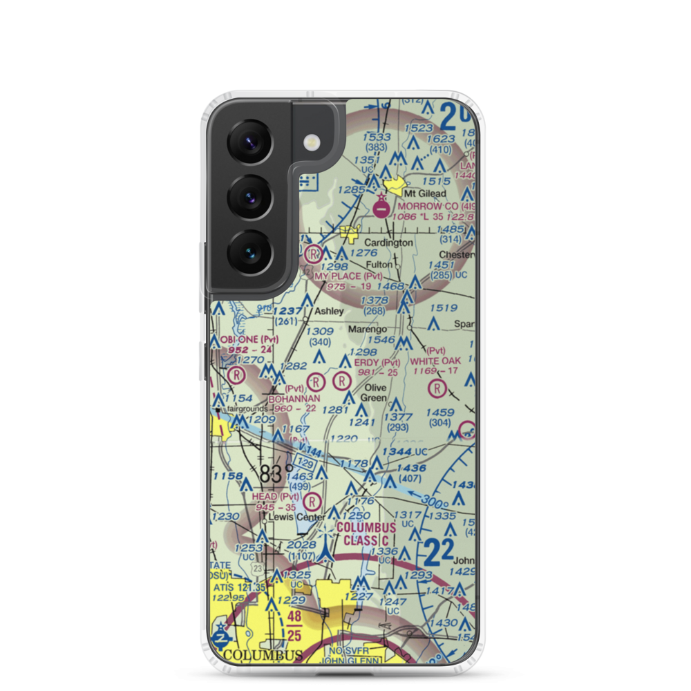 Erdy Farm Airport (1OA8) VFR Sectional Samsung Case Samsung Galaxy S22 model shown
