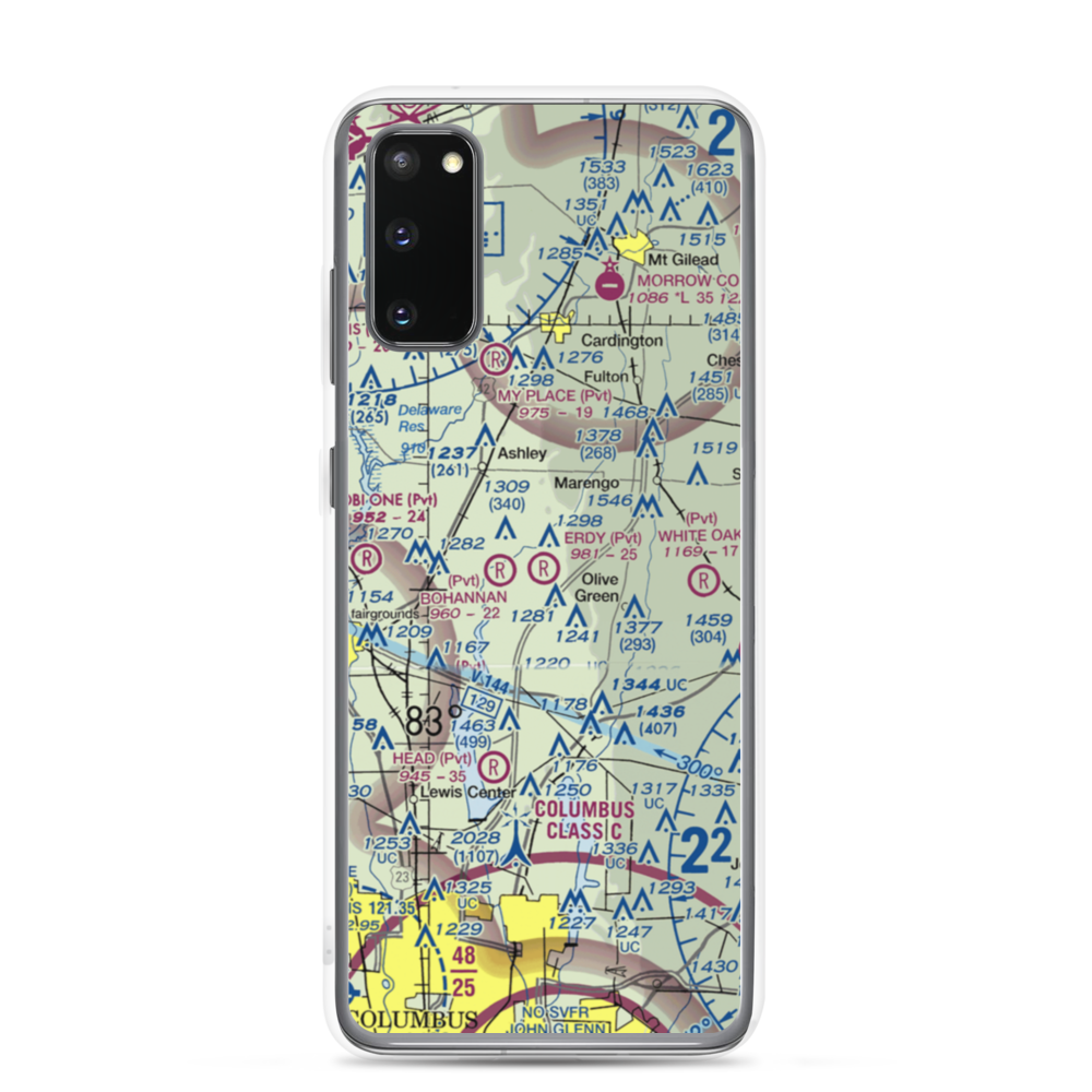 Erdy Farm Airport (1OA8) VFR Sectional Samsung Case Samsung Galaxy S20 model shown