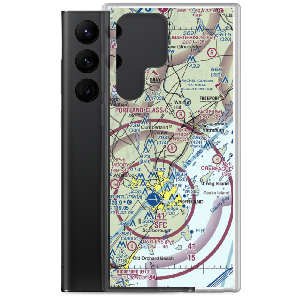 Eric's Field Airport (78ME) VFR Sectional Samsung Case Samsung Galaxy S22 Ultra model shown