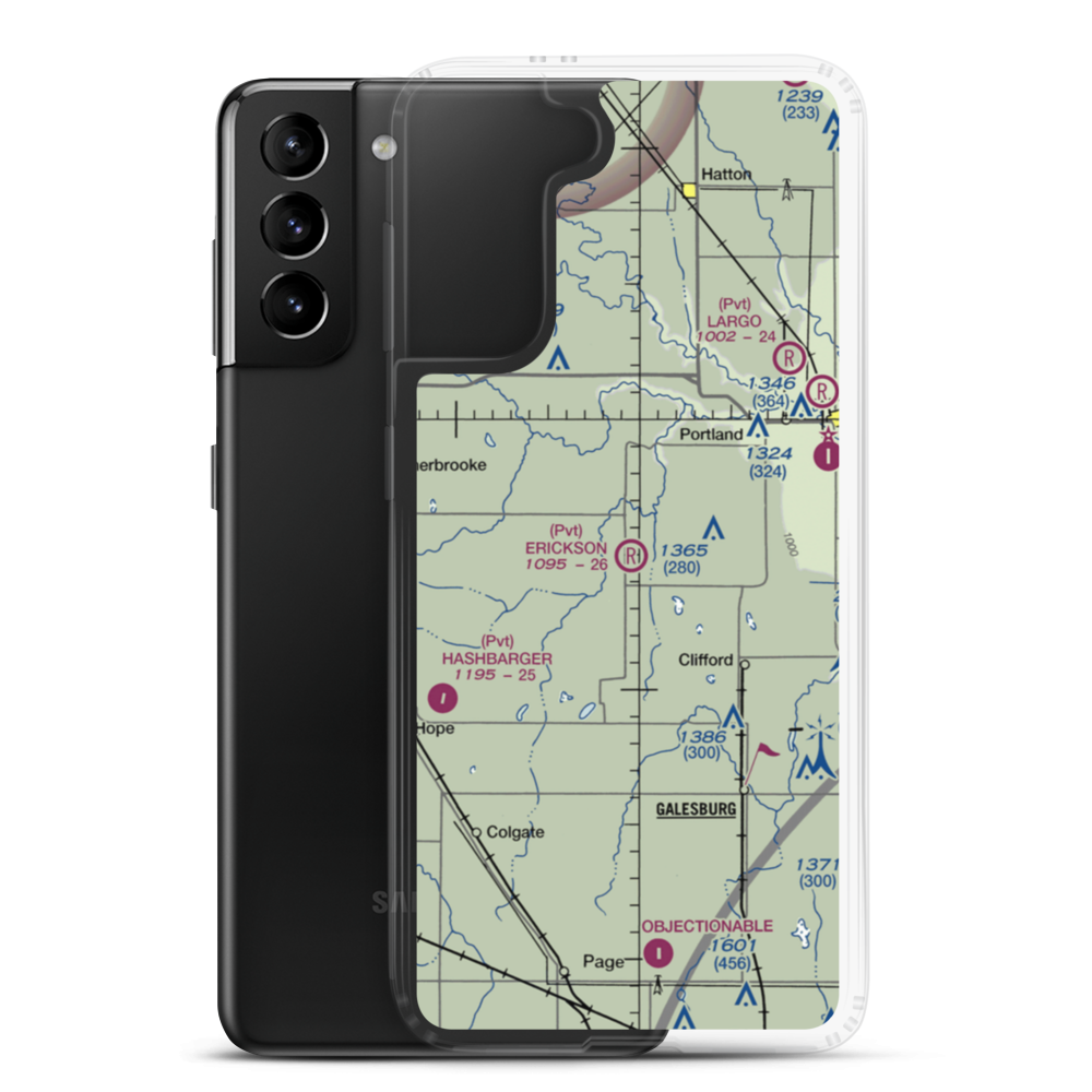 Erickson Airport (3NA0) VFR Sectional Samsung Case Samsung Galaxy S21 Plus model shown