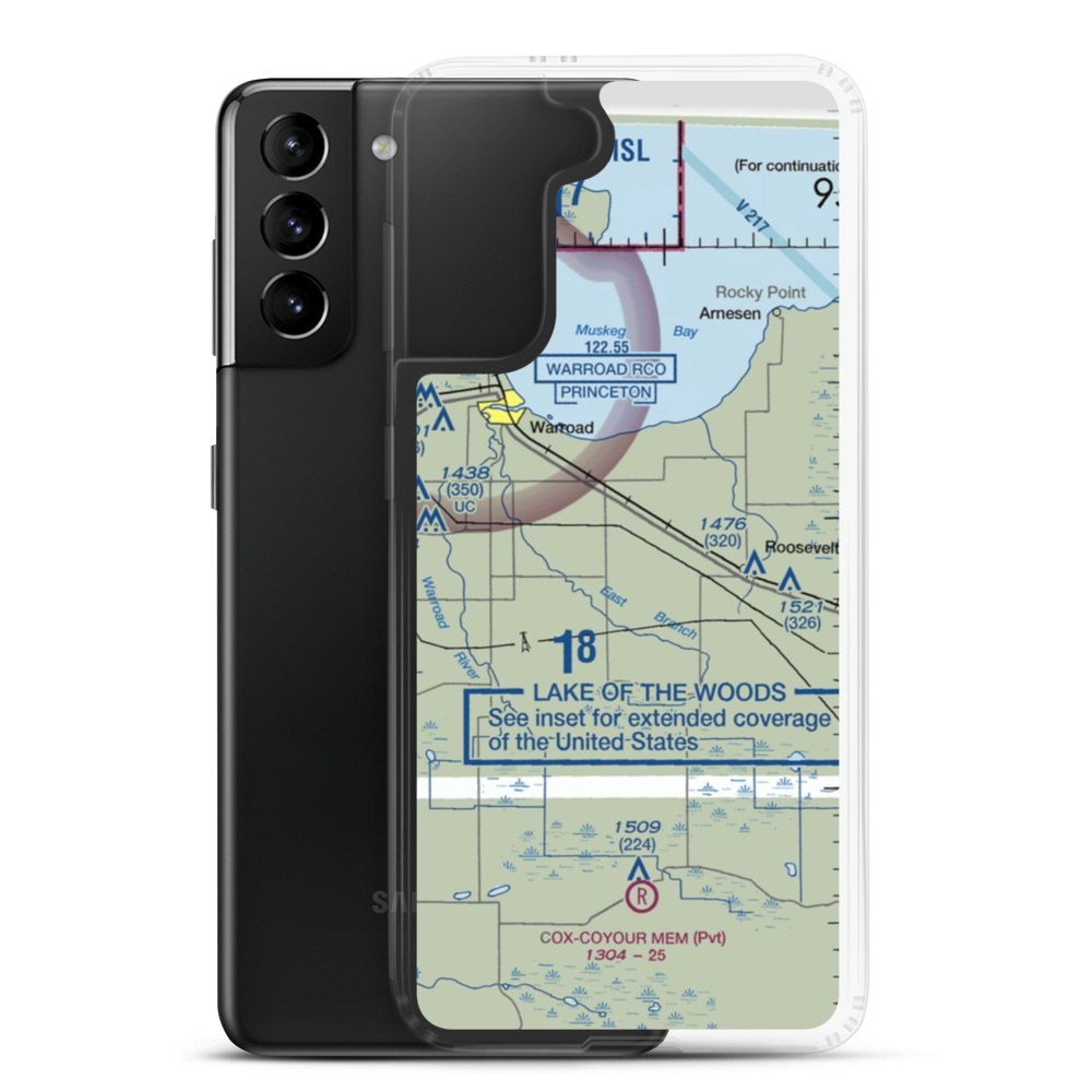 Erickson Airport (87MN) VFR Sectional Samsung Case Samsung Galaxy S21 Plus model shown