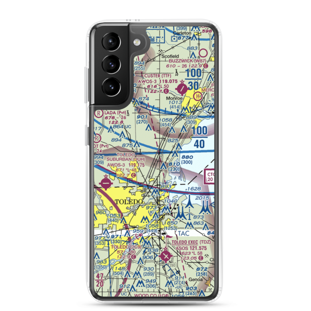 Erie Aerodrome (M84) VFR Sectional Samsung Case Samsung Galaxy S21 Plus model shown