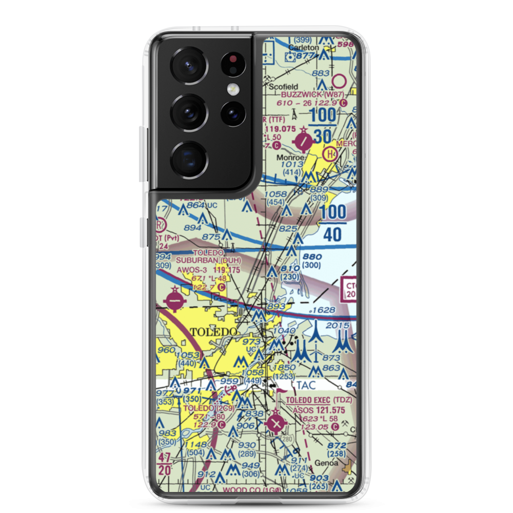 Erie Aerodrome (M84) VFR Sectional Samsung Case Samsung Galaxy S21 Ultra model shown