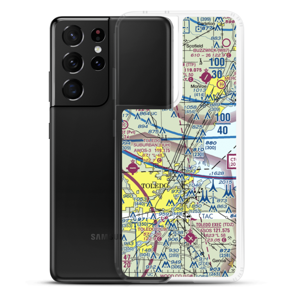 Erie Aerodrome (M84) VFR Sectional Samsung Case Samsung Galaxy S21 Ultra model shown