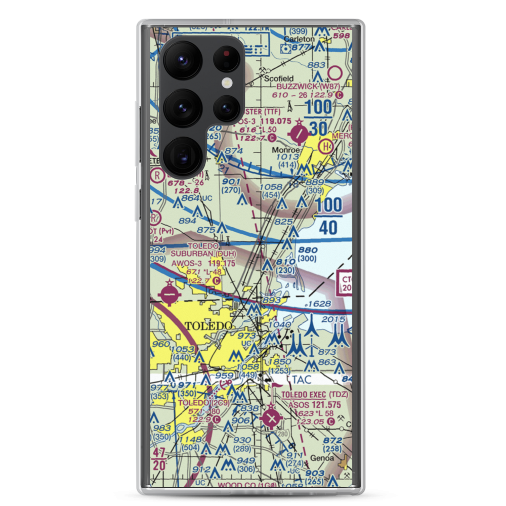 Erie Aerodrome (M84) VFR Sectional Samsung Case Samsung Galaxy S22 Ultra model shown