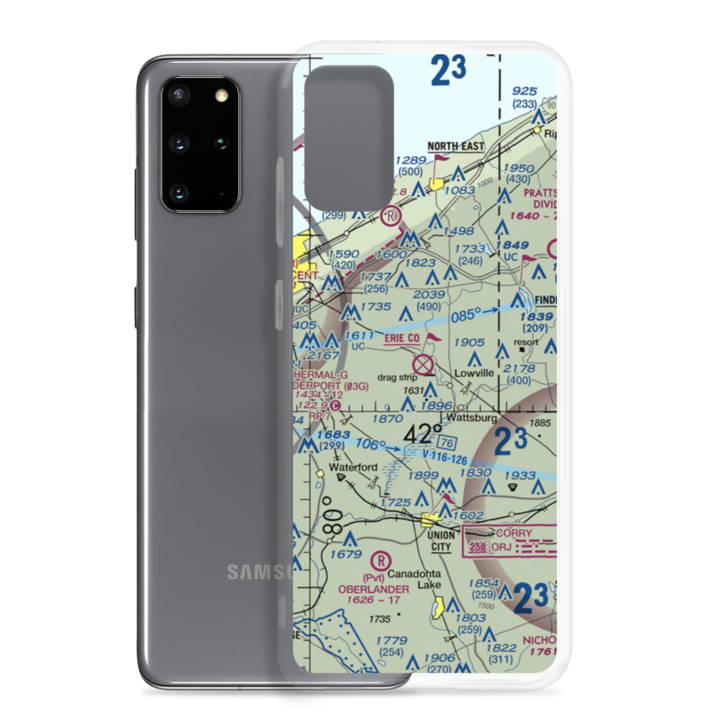 Erie County Airport (3G1) VFR Sectional Samsung Case Samsung Galaxy S20 Plus model shown