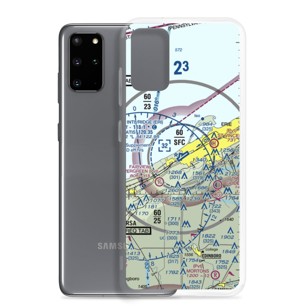 Erie International Tom Ridge Field (ERI) VFR Sectional Samsung Case Samsung Galaxy S20 Plus model shown