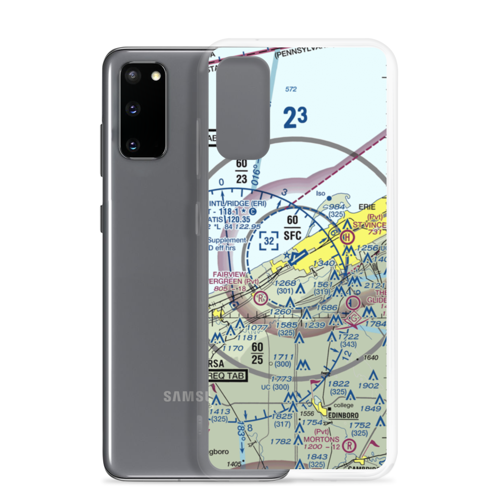 Erie International Tom Ridge Field (ERI) VFR Sectional Samsung Case Samsung Galaxy S20 model shown