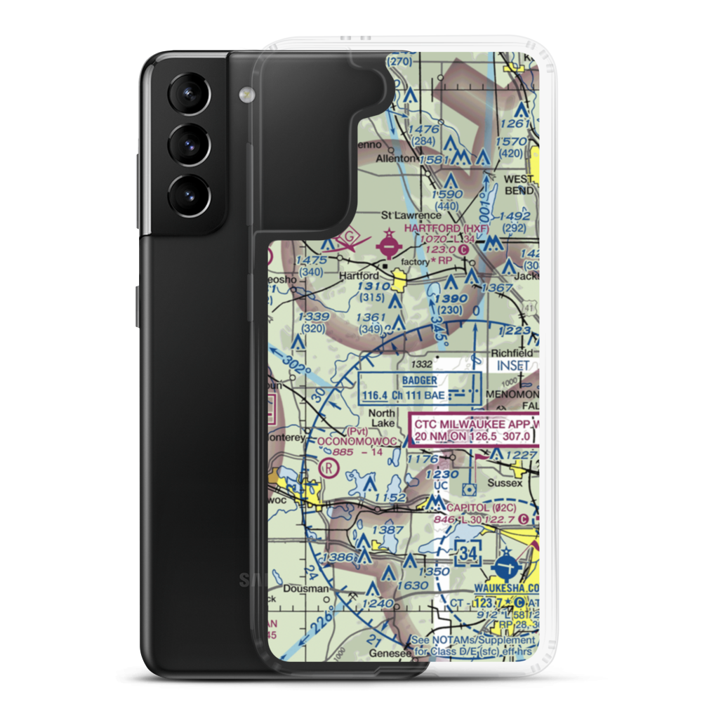 Erin Aero Airport (WN75) VFR Sectional Samsung Case Samsung Galaxy S21 Plus model shown