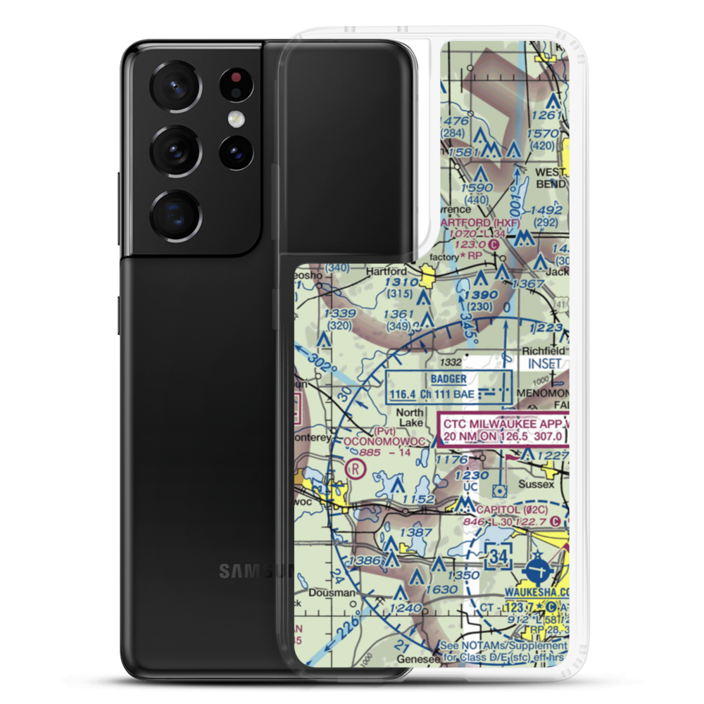 Erin Aero Airport (WN75) VFR Sectional Samsung Case Samsung Galaxy S21 Ultra model shown