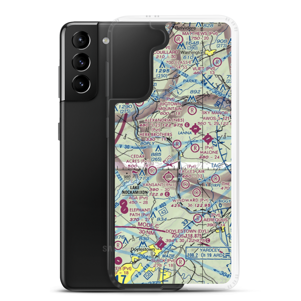 Erkes Airport (59PA) VFR Sectional Samsung Case Samsung Galaxy S21 Plus model shown