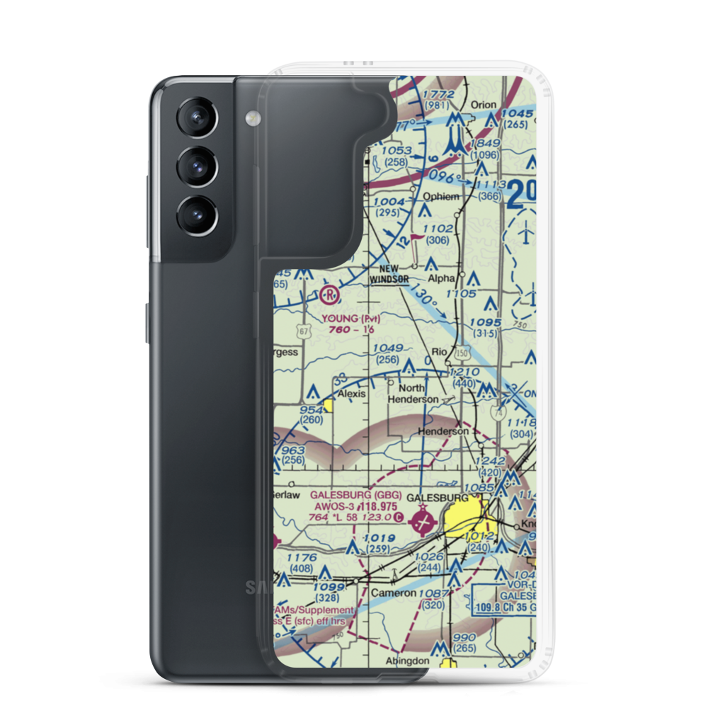 Ernest E Orwig Airport (LL18) VFR Sectional Samsung Case Samsung Galaxy S21 model shown
