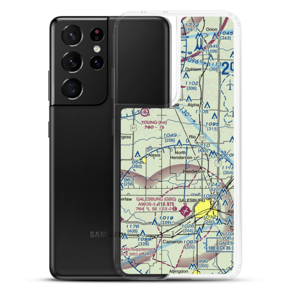 Ernest E Orwig Airport (LL18) VFR Sectional Samsung Case Samsung Galaxy S21 Ultra model shown