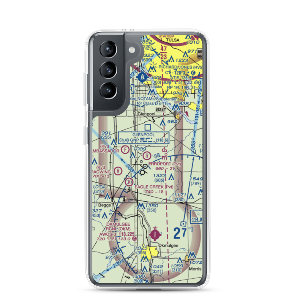 Erroport Airport (OK13) VFR Sectional Samsung Case Samsung Galaxy S21 model shown