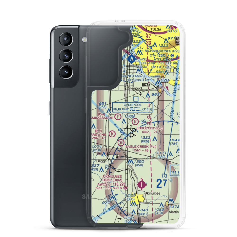 Erroport Airport (OK13) VFR Sectional Samsung Case Samsung Galaxy S21 model shown