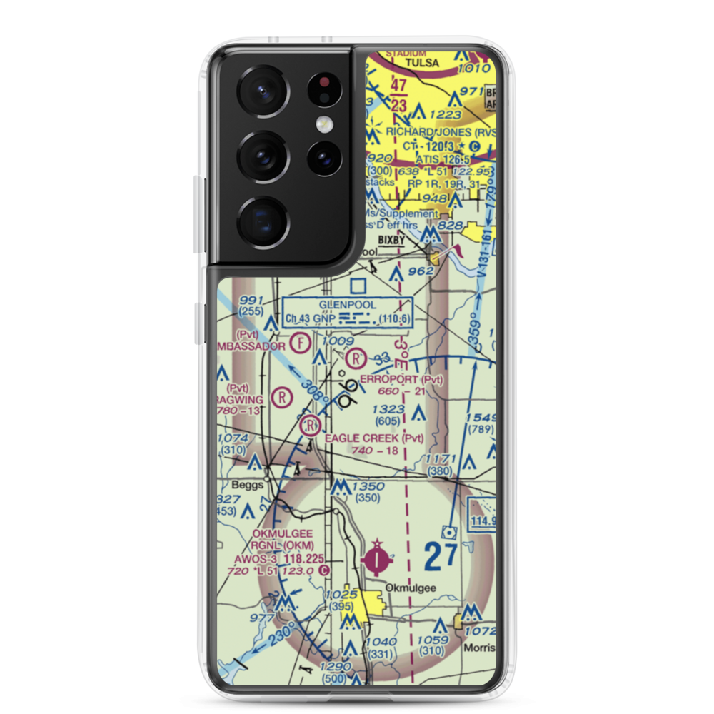 Erroport Airport (OK13) VFR Sectional Samsung Case Samsung Galaxy S21 Ultra model shown
