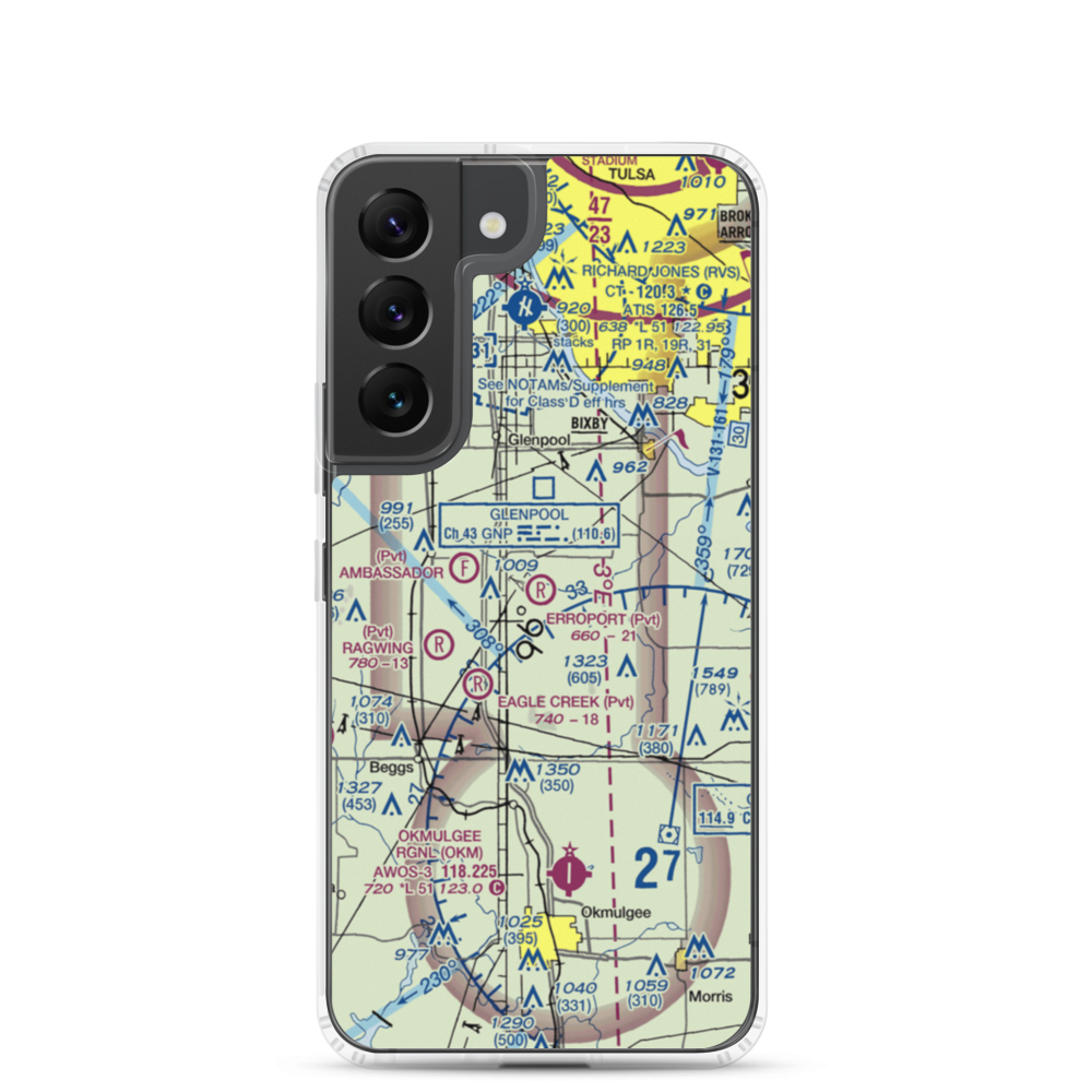 Erroport Airport (OK13) VFR Sectional Samsung Case Samsung Galaxy S22 model shown