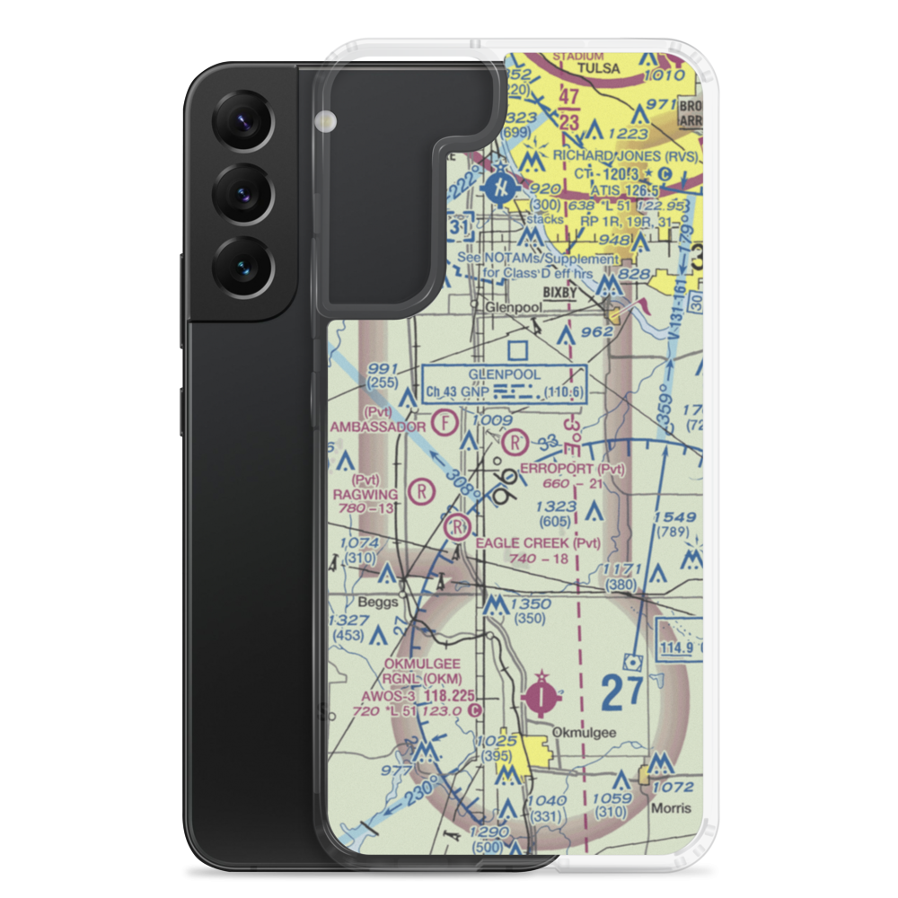 Erroport Airport (OK13) VFR Sectional Samsung Case Samsung Galaxy S22 Plus model shown