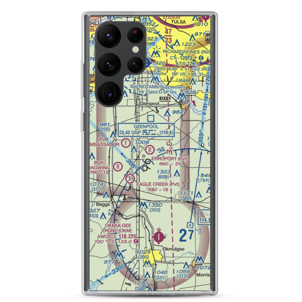 Erroport Airport (OK13) VFR Sectional Samsung Case Samsung Galaxy S22 Ultra model shown