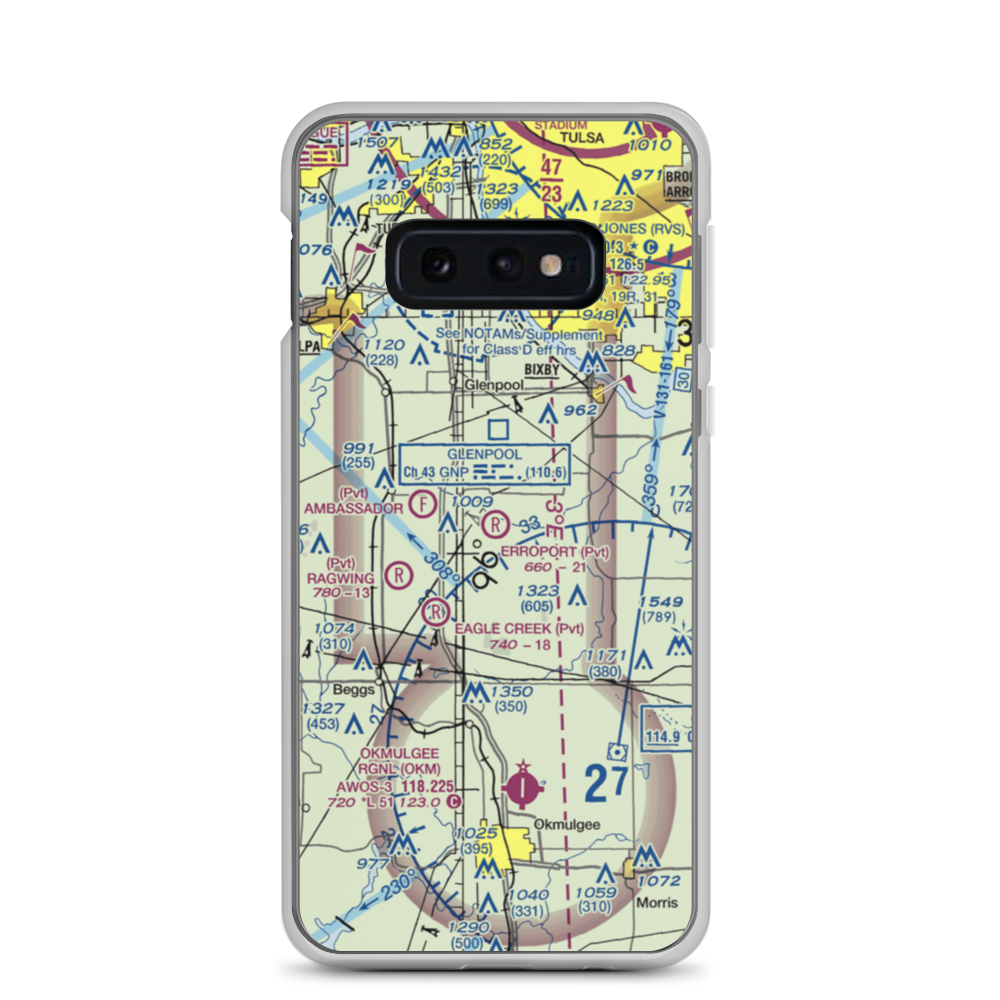 Erroport Airport (OK13) VFR Sectional Samsung Case Samsung Galaxy S10e model shown