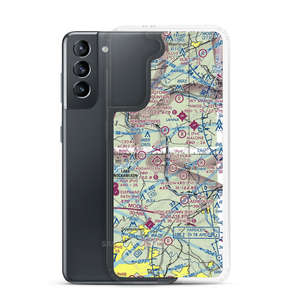 Erwinna Private Airport (PA77) VFR Sectional Samsung Case Samsung Galaxy S21 model shown