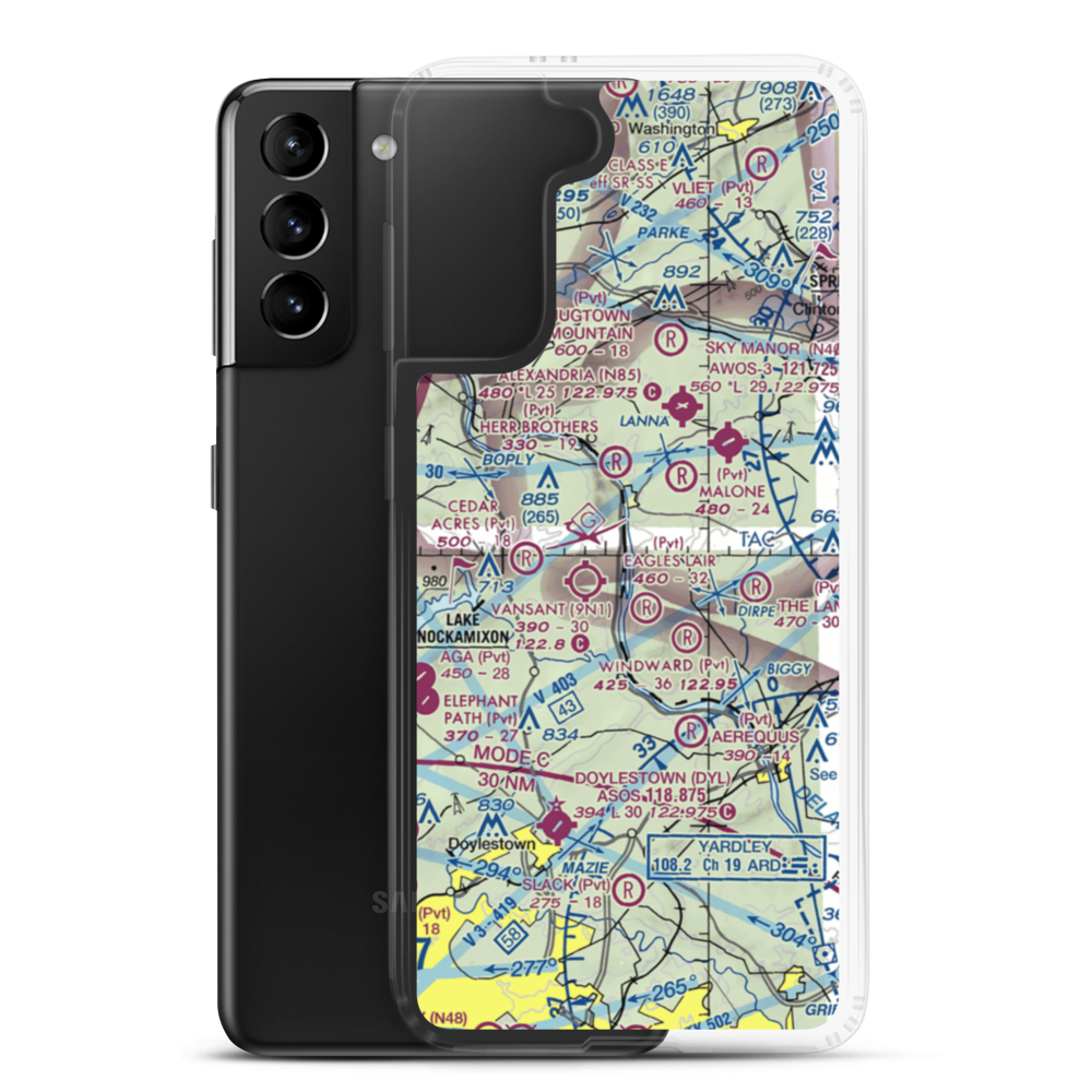 Erwinna Private Airport (PA77) VFR Sectional Samsung Case Samsung Galaxy S21 Plus model shown