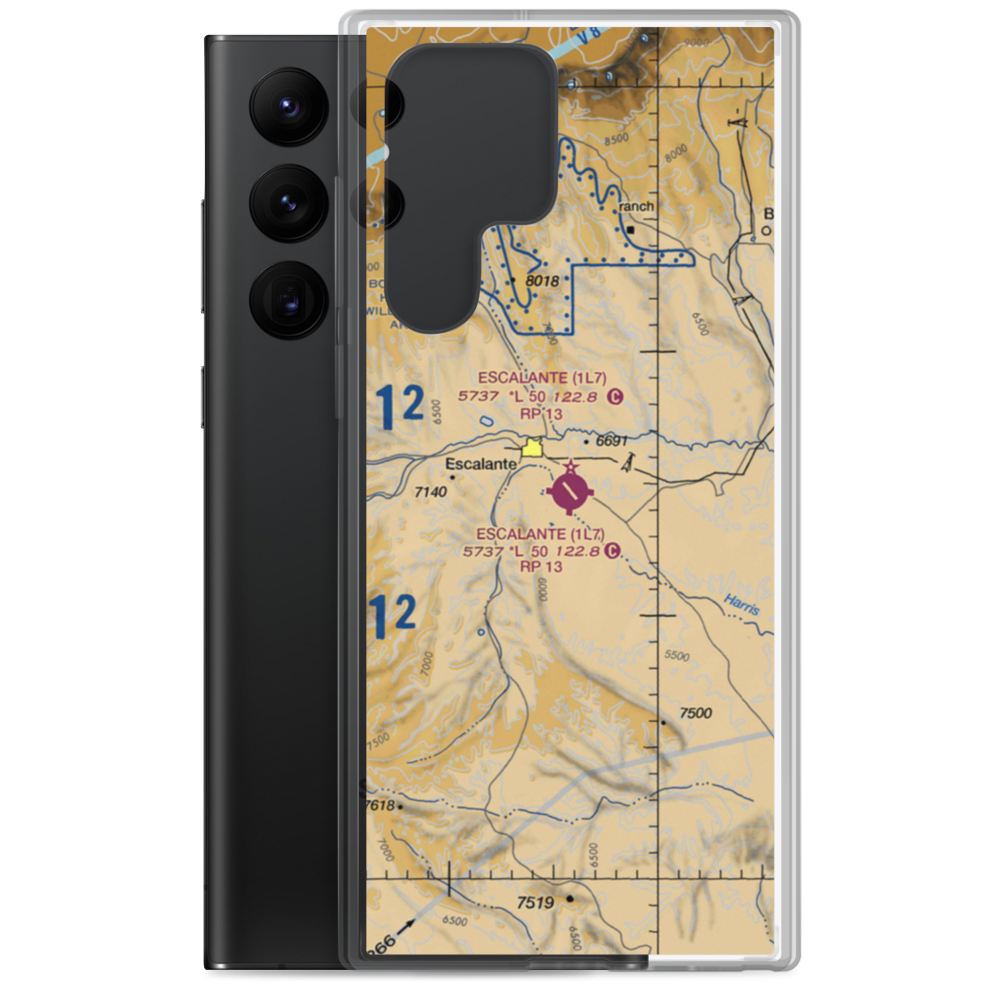 Escalante Municipal Airport (1L7) VFR Sectional Samsung Case Samsung Galaxy S22 Ultra model shown