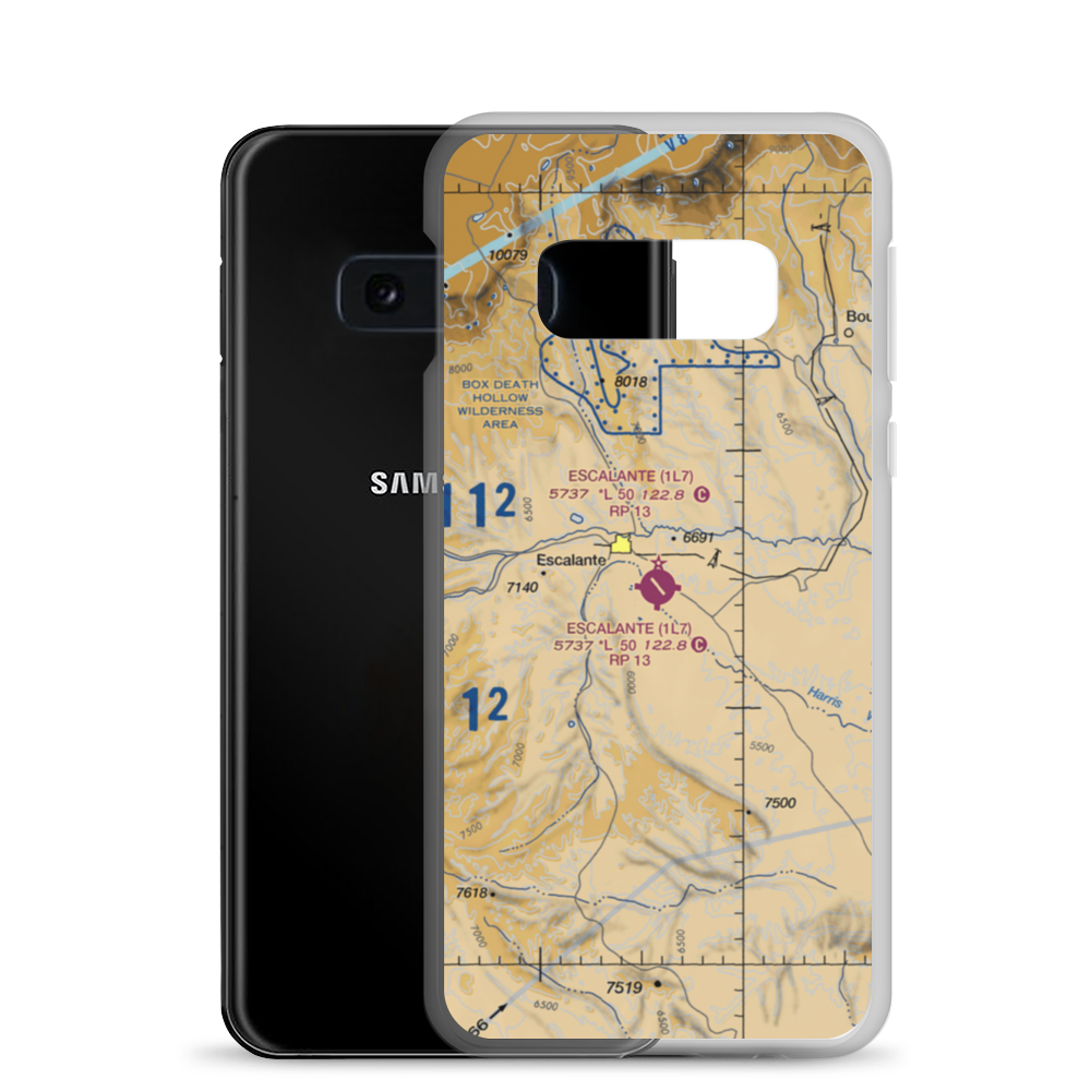 Escalante Municipal Airport (1L7) VFR Sectional Samsung Case Samsung Galaxy S10e model shown