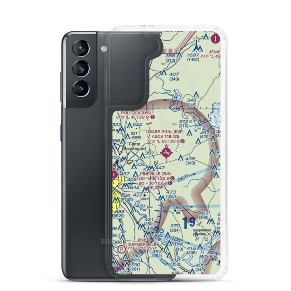 Esler Regional Airport (ESF) VFR Sectional Samsung Case Samsung Galaxy S21 model shown