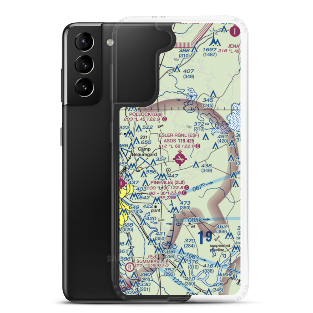 Esler Regional Airport (ESF) VFR Sectional Samsung Case Samsung Galaxy S21 Plus model shown