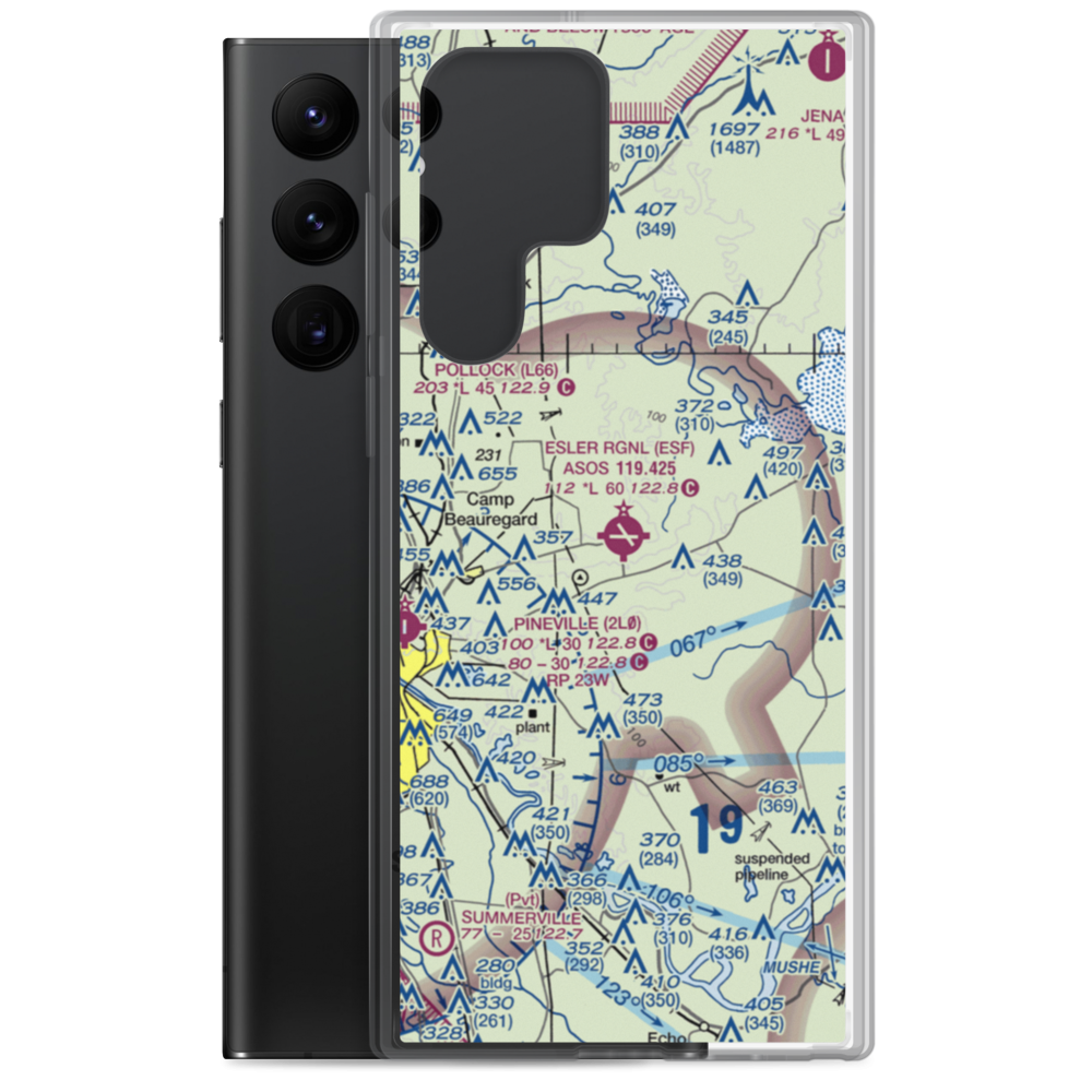 Esler Regional Airport (ESF) VFR Sectional Samsung Case Samsung Galaxy S22 Ultra model shown