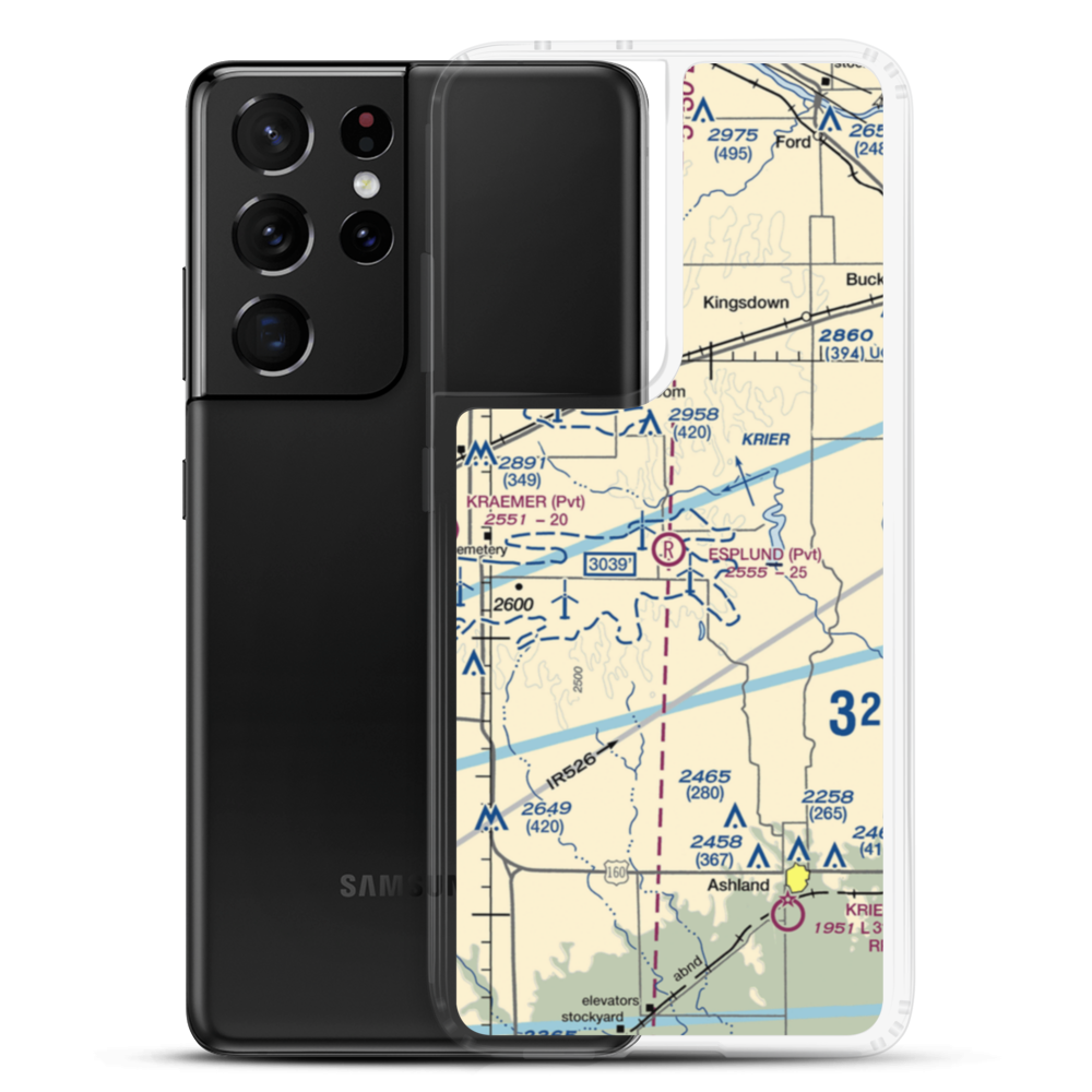 Esplund Farm Airport (75KS) VFR Sectional Samsung Case Samsung Galaxy S21 Ultra model shown