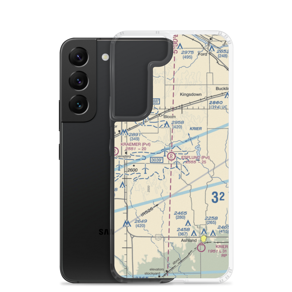 Esplund Farm Airport (75KS) VFR Sectional Samsung Case Samsung Galaxy S22 model shown