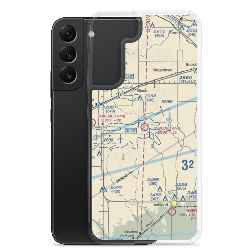 Esplund Farm Airport (75KS) VFR Sectional Samsung Case Samsung Galaxy S22 Plus model shown