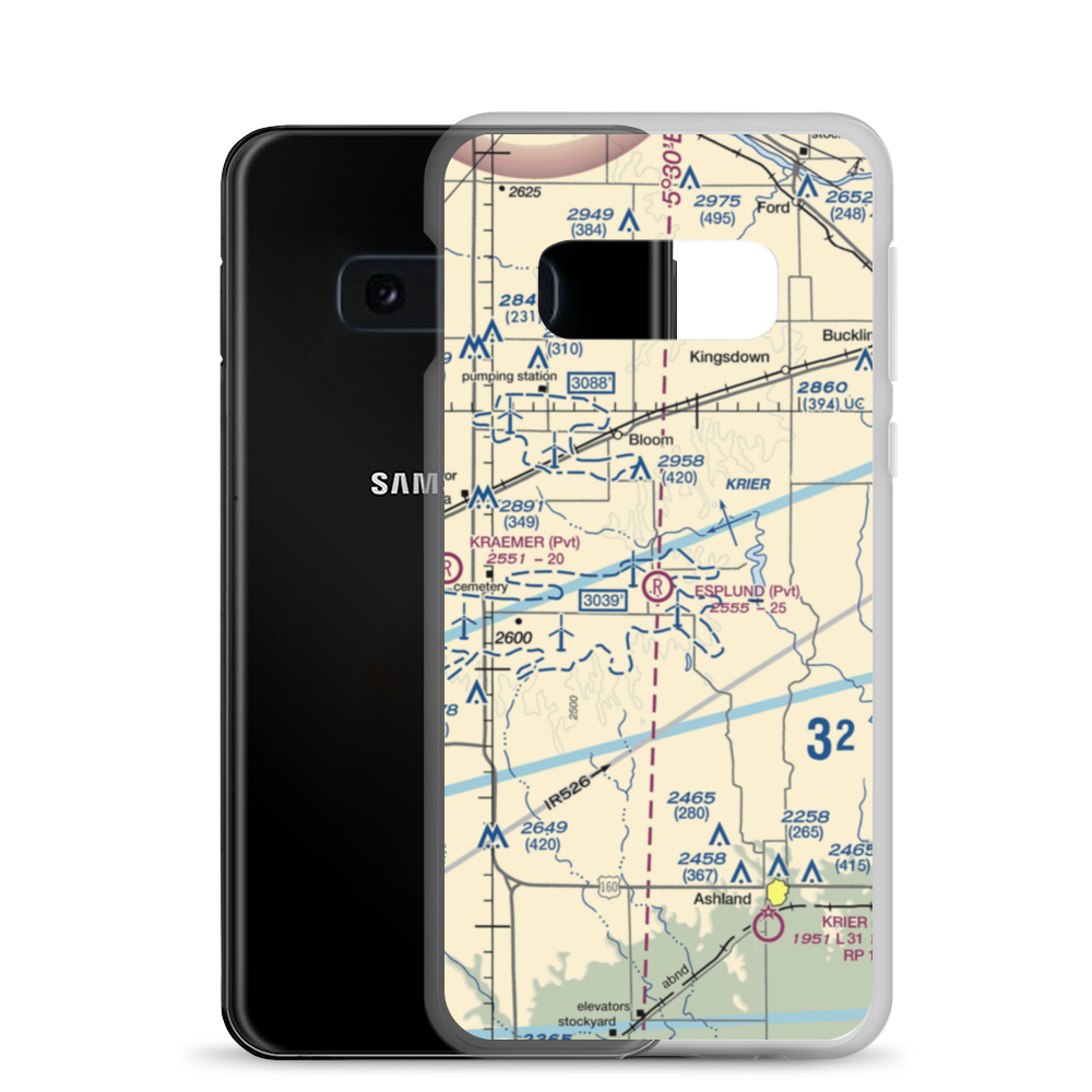 Esplund Farm Airport (75KS) VFR Sectional Samsung Case Samsung Galaxy S10e model shown