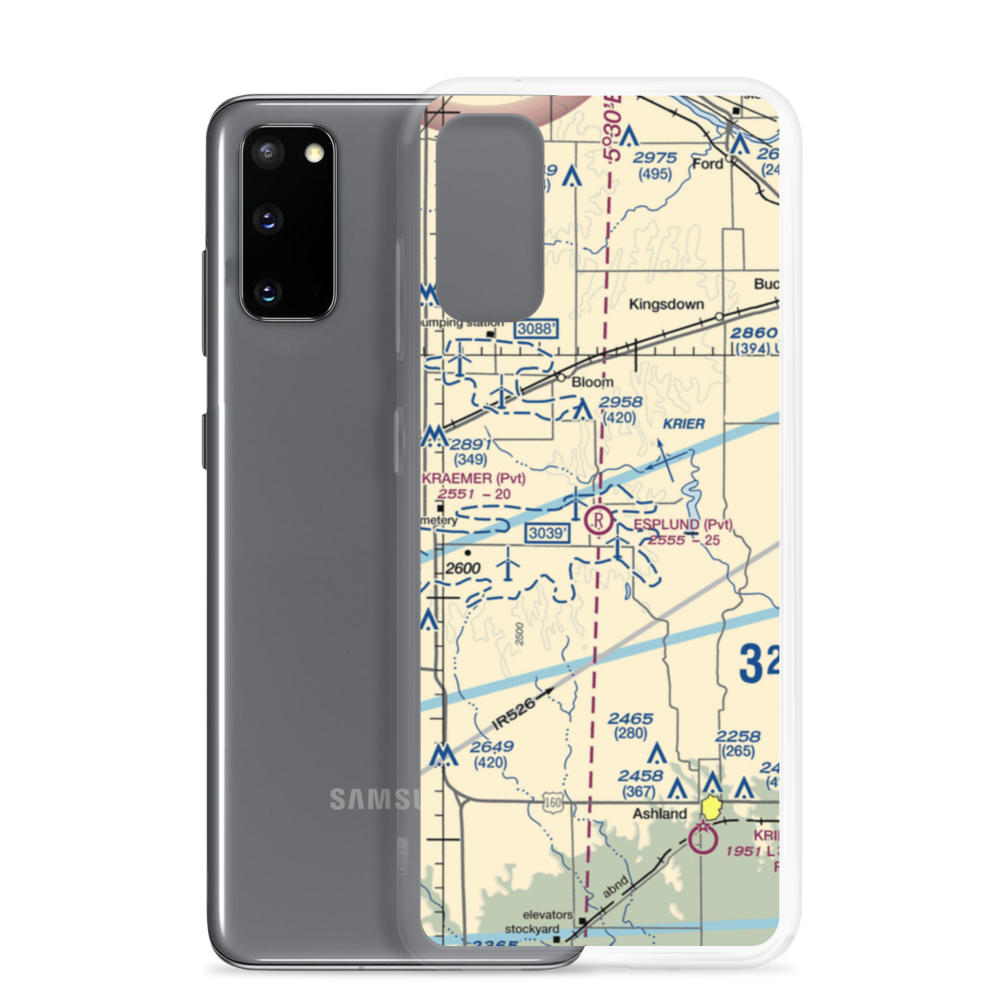Esplund Farm Airport (75KS) VFR Sectional Samsung Case Samsung Galaxy S20 model shown
