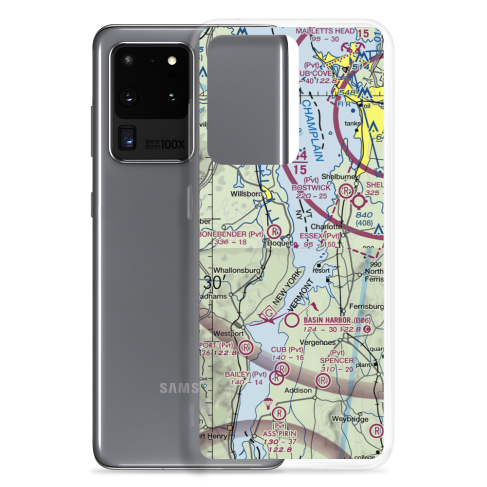 Essex Boatworks Seaplane Base (NY83) VFR Sectional Samsung Case Samsung Galaxy S20 Ultra model shown