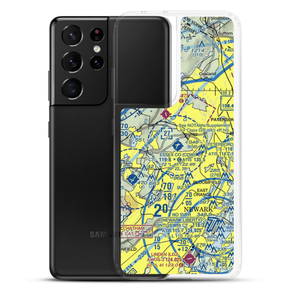 Essex County Airport (CDW) VFR Sectional Samsung Case Samsung Galaxy S21 Ultra model shown