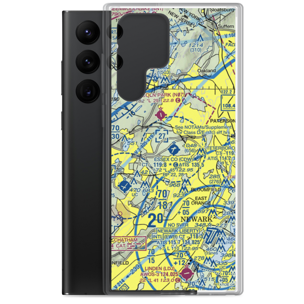 Essex County Airport (CDW) VFR Sectional Samsung Case Samsung Galaxy S22 Ultra model shown