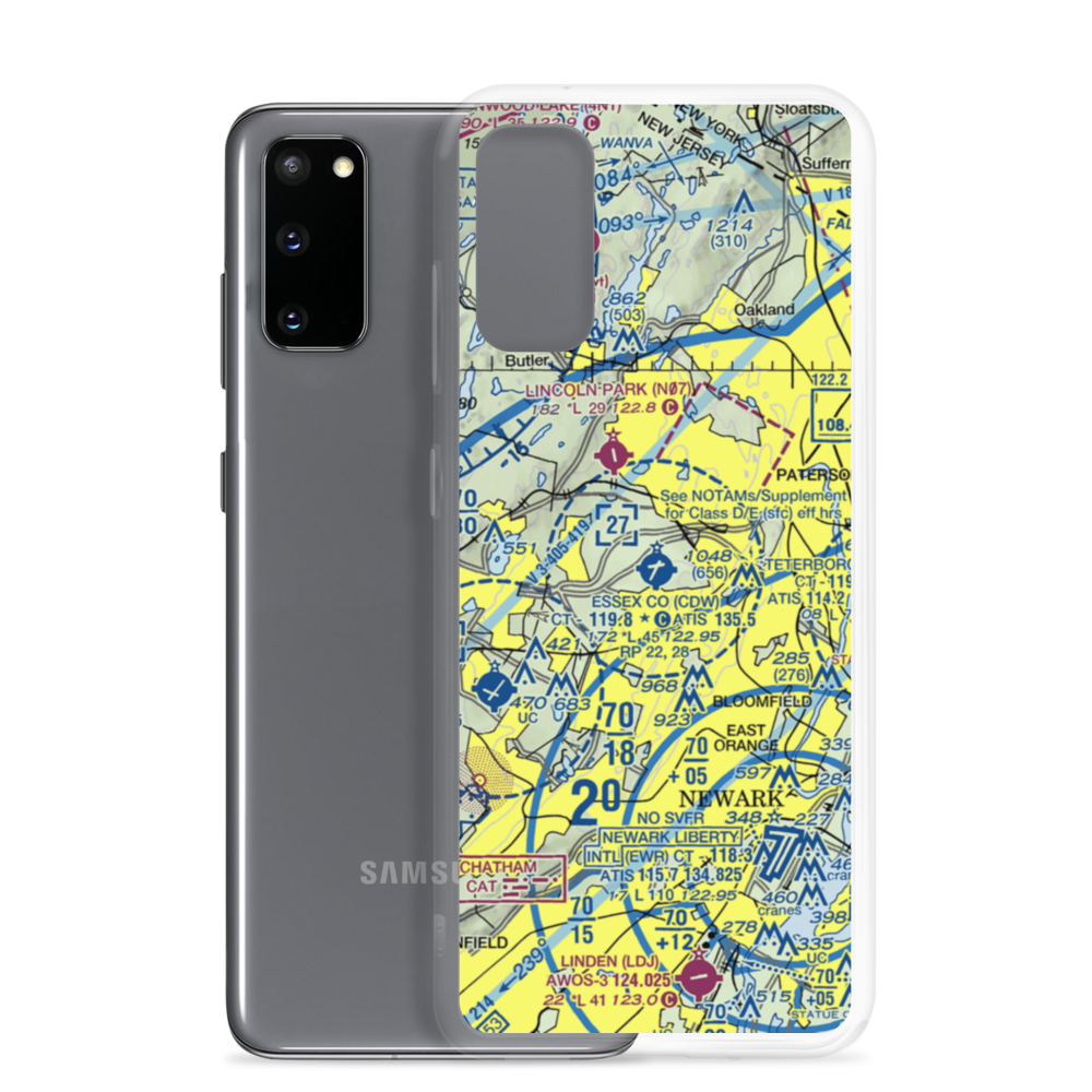 Essex County Airport (CDW) VFR Sectional Samsung Case Samsung Galaxy S20 model shown