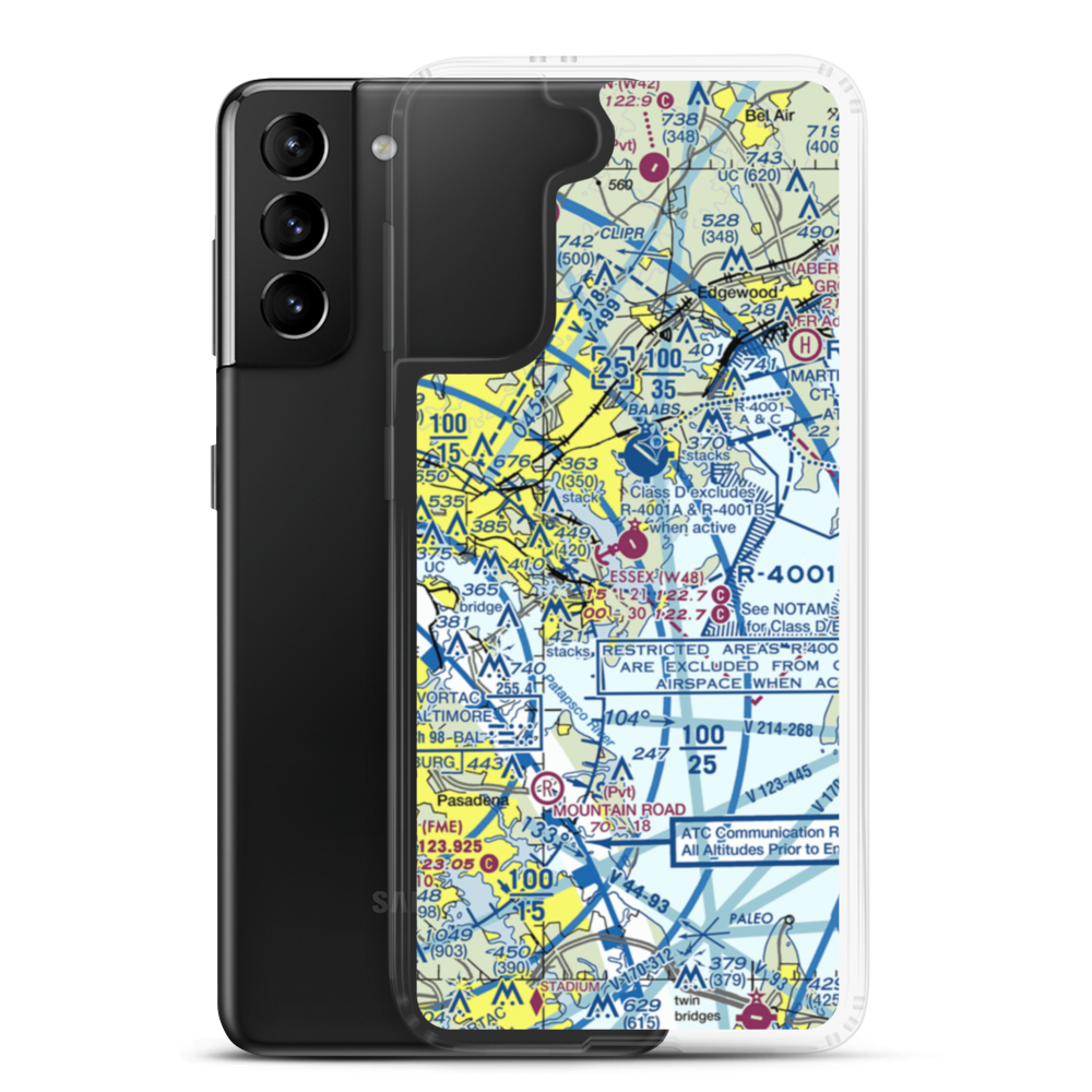 Essex Skypark Airport (W48) VFR Sectional Samsung Case Samsung Galaxy S21 Plus model shown