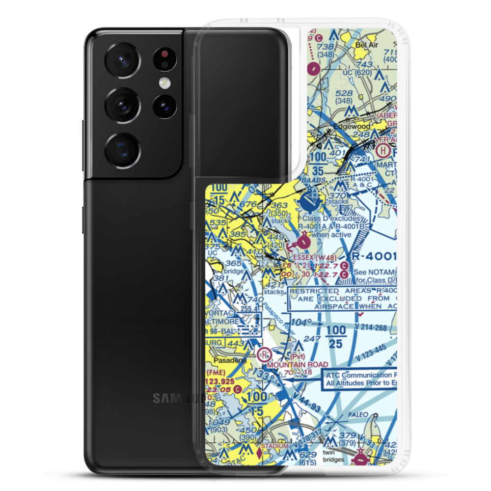 Essex Skypark Airport (W48) VFR Sectional Samsung Case Samsung Galaxy S21 Ultra model shown