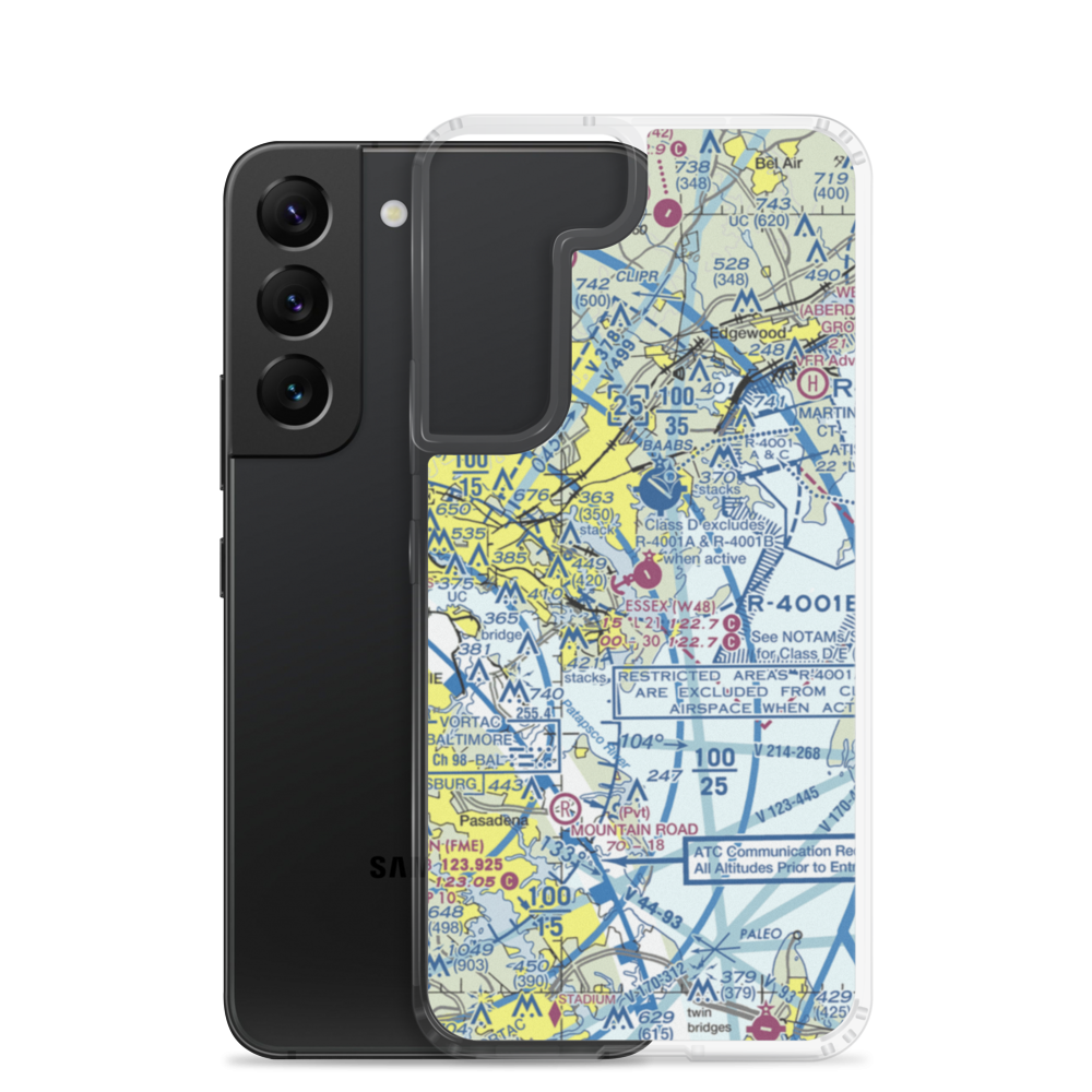 Essex Skypark Airport (W48) VFR Sectional Samsung Case Samsung Galaxy S22 model shown