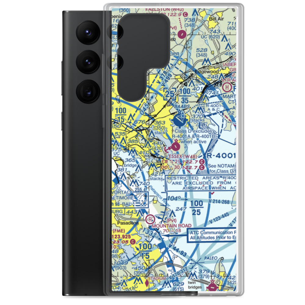 Essex Skypark Airport (W48) VFR Sectional Samsung Case Samsung Galaxy S22 Ultra model shown