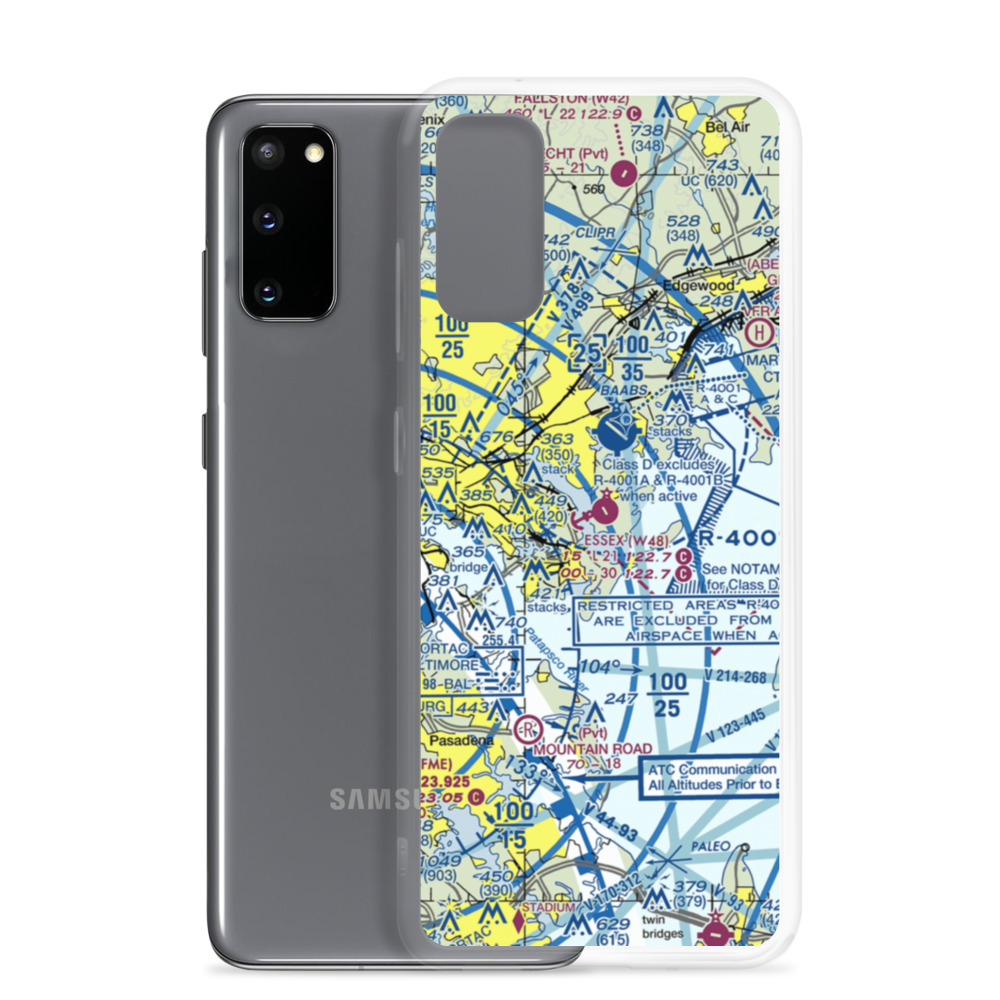 Essex Skypark Airport (W48) VFR Sectional Samsung Case Samsung Galaxy S20 model shown